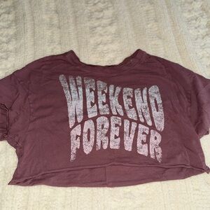 Weekend Forever Graphic Crop Top AE